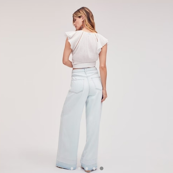 Sam Edelman Bianka High Rise Vintage Wide Leg Light Perth Distressed size 28 - Picture 10 of 11